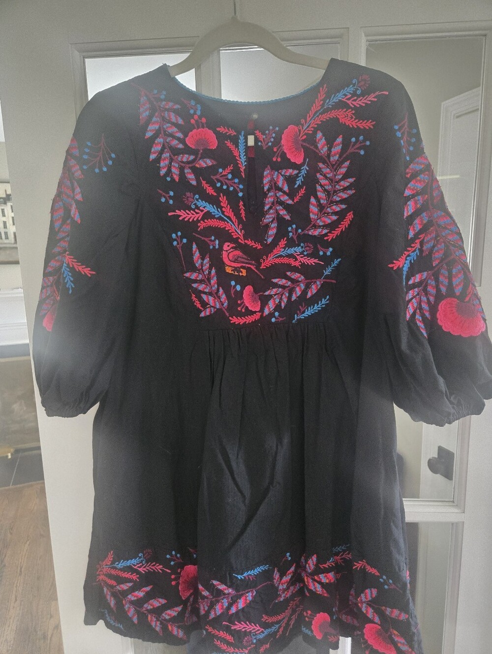 Maeve by Anthropologie Embroidered Floral & Bird Tunic Mini Dress (Size XS)